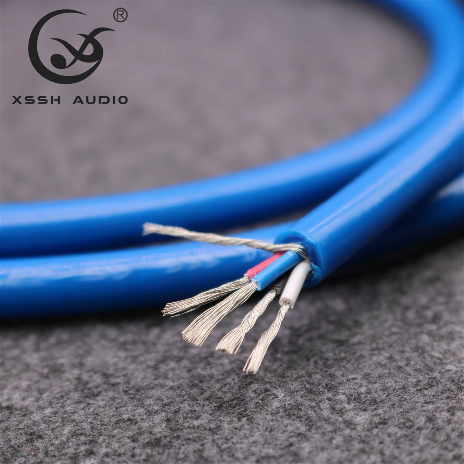 XSSH เสียงยี่ห้อ YIVO HIFI SQ-88B G5 8มม.Dia.4 Core เงิน OFC ทองแดงบริสุทธิ์ Shield เชื่อมต่อ Balanced Audio Cable สายไฟ