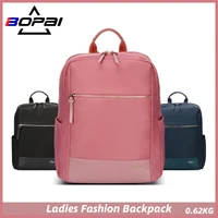 bopai womens backpack girl fashion pink waterproof female 14 inch laptop backpacking travel school bag teenager backpack bags