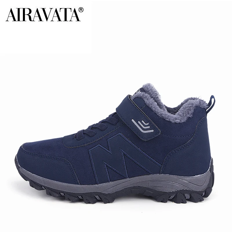 Winter Man Woman Outdoor Casual Short Boots Hiking Boots Snow Boots Plus Velvet Warm Magic Sticker Wearsistance Cotton Footwear
