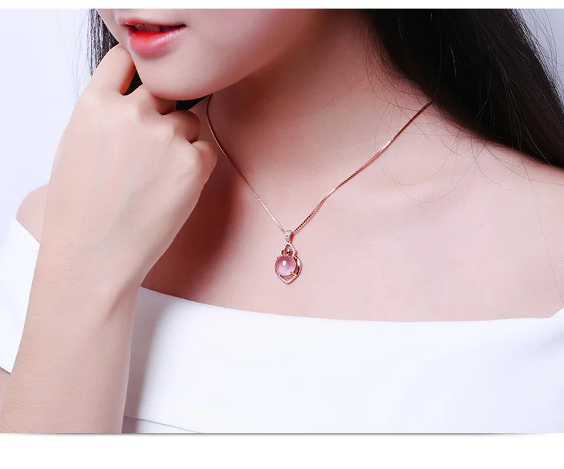 Популярные 925 Серебряные мозаичные розовые Кристальные круглые Висячие Подвески