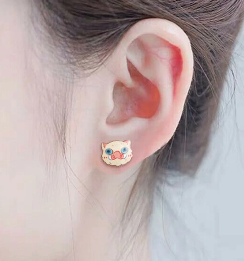 Серьги гвоздики в стиле аниме убийца демонов 925|Талисман| |