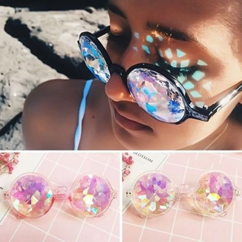 Калейдоскоп очки Rave Festival вечерние солнцезащитные Diffracted Lens-черный | Дом и сад