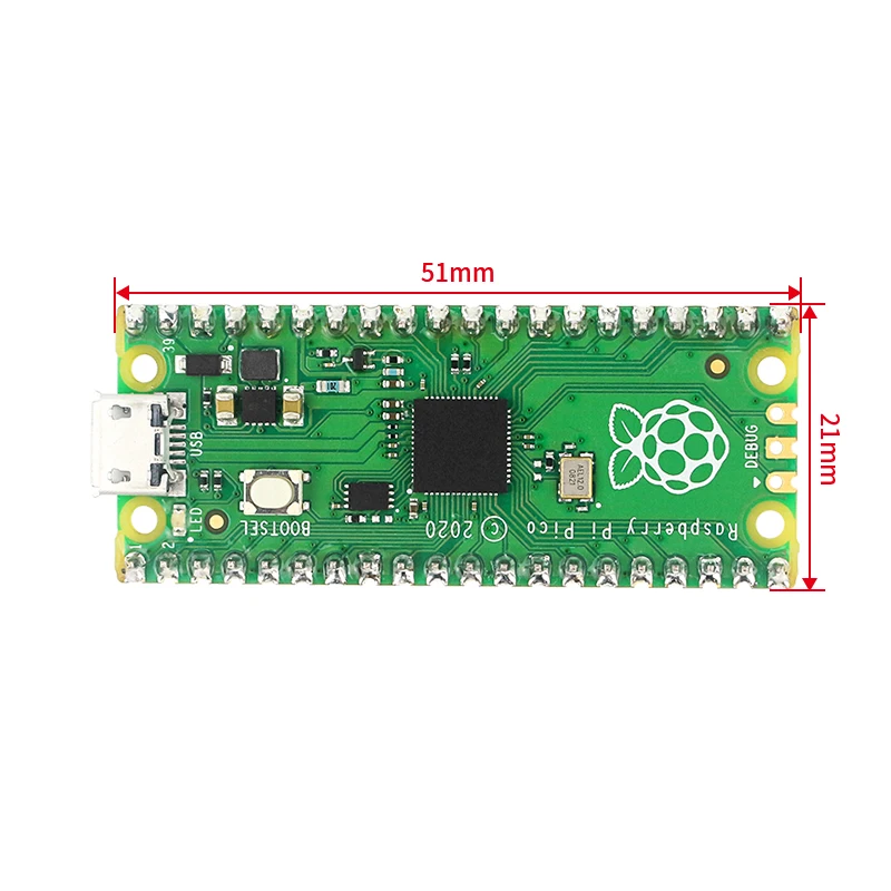 Raspberry Pi Pico контактный разъем для платы предварительно припаянный двухъядерный
