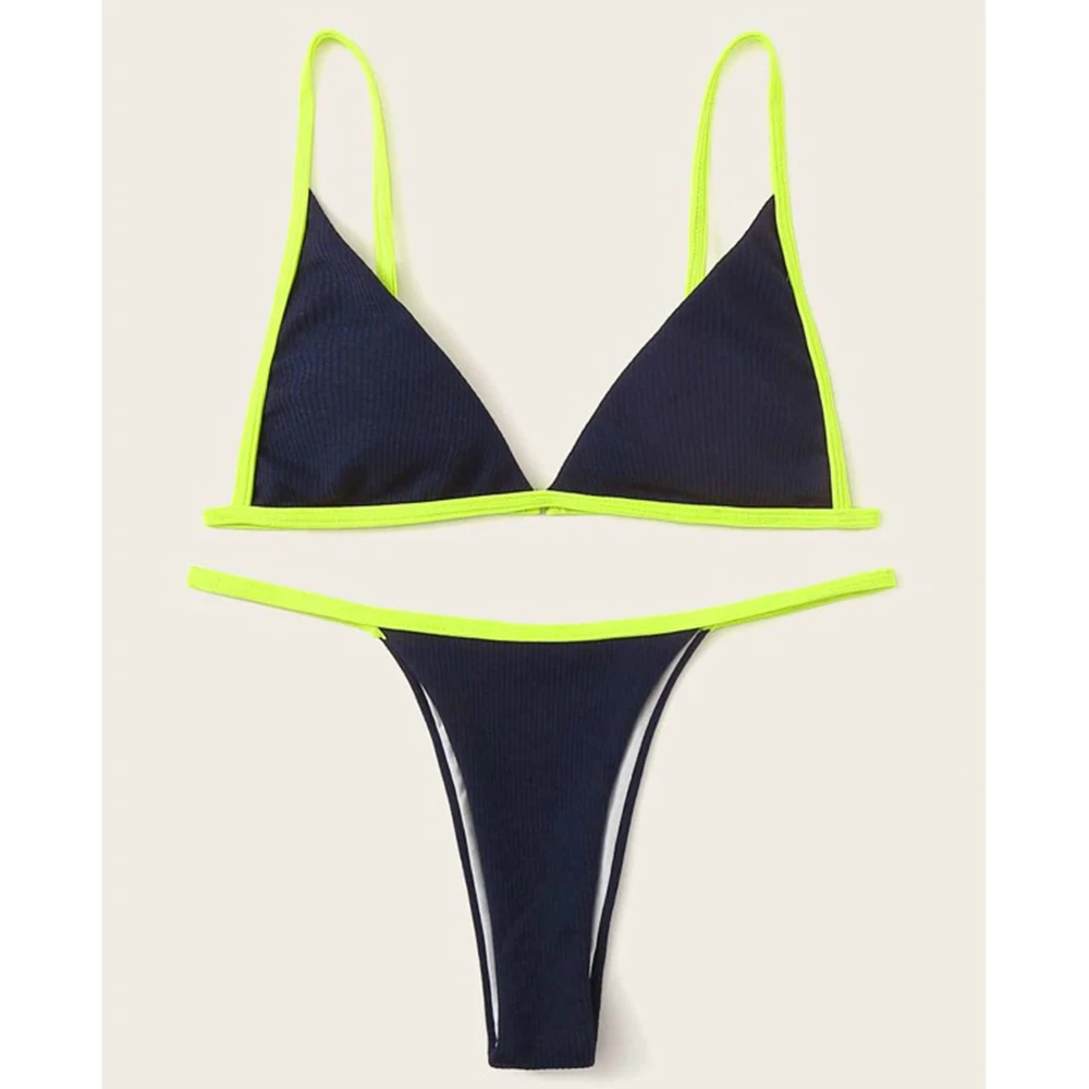 

Women Two Piece Triangle Bikini Sexy Low Waist Swimwear New Backless Swimsuit Summer Vintage Bathing Suit Monokini S~L