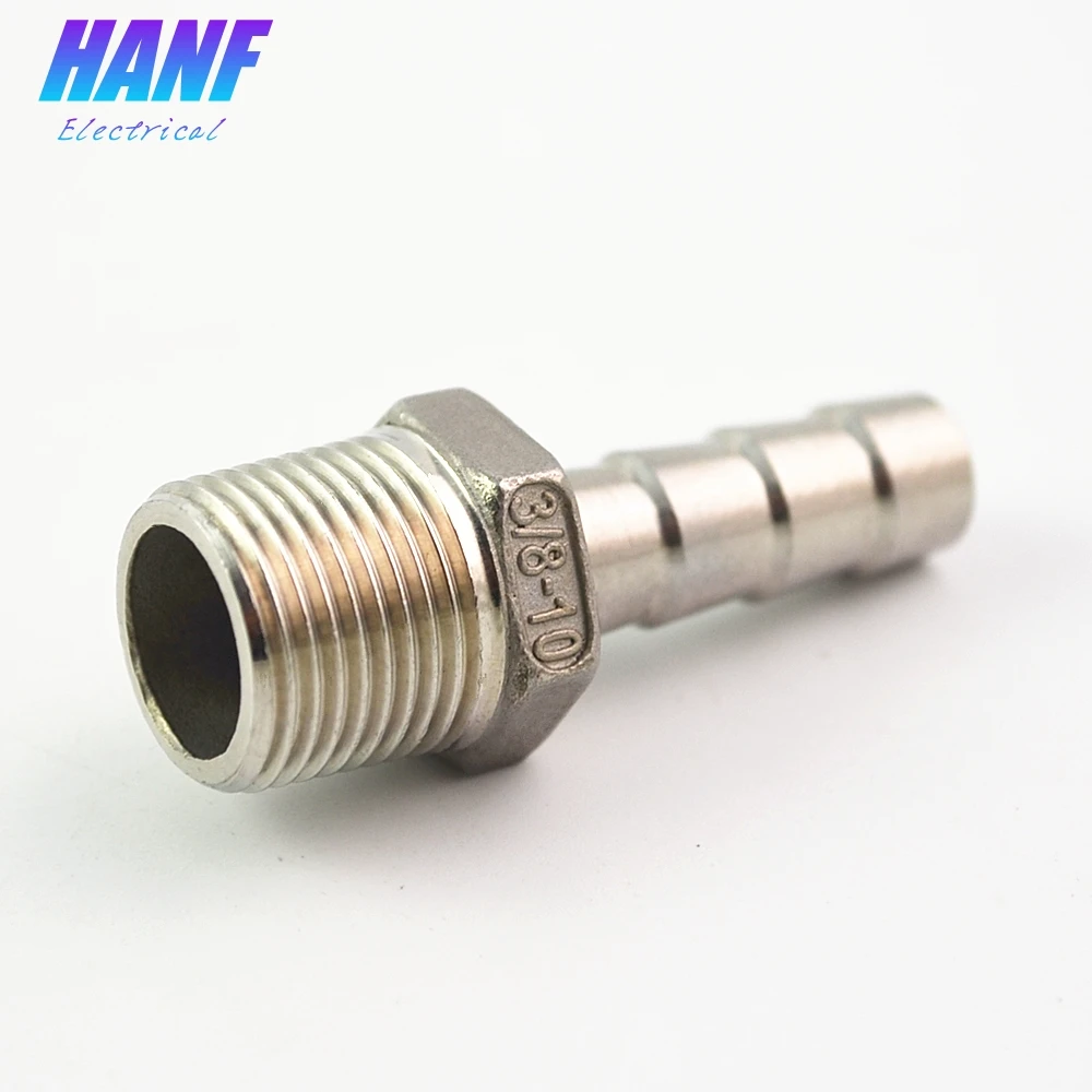 Штуцер для труб из нержавеющей стали 3/8 &quot 1 шт. 304 хвостовый разъем шлангов 10 мм