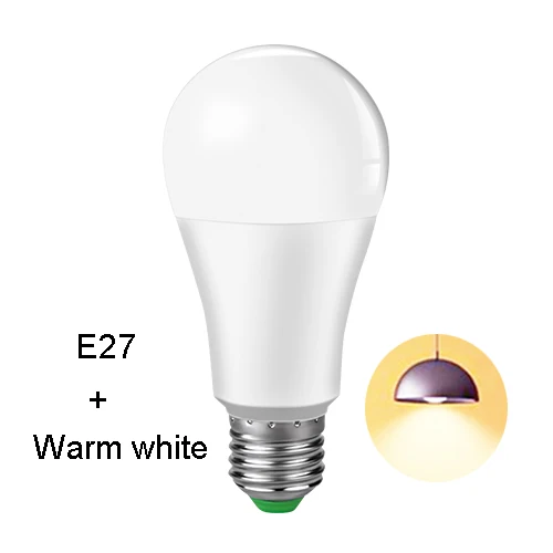 E27 warm white 15 Вт светодиодный Wifi лампочки с ампулой Intelligente E27 1800LM светодиодный умное домашнее освещение лампы Alexa/Google Home Assistant ISO/Android Поддержка - Испускаемый цвет: E27 warm white