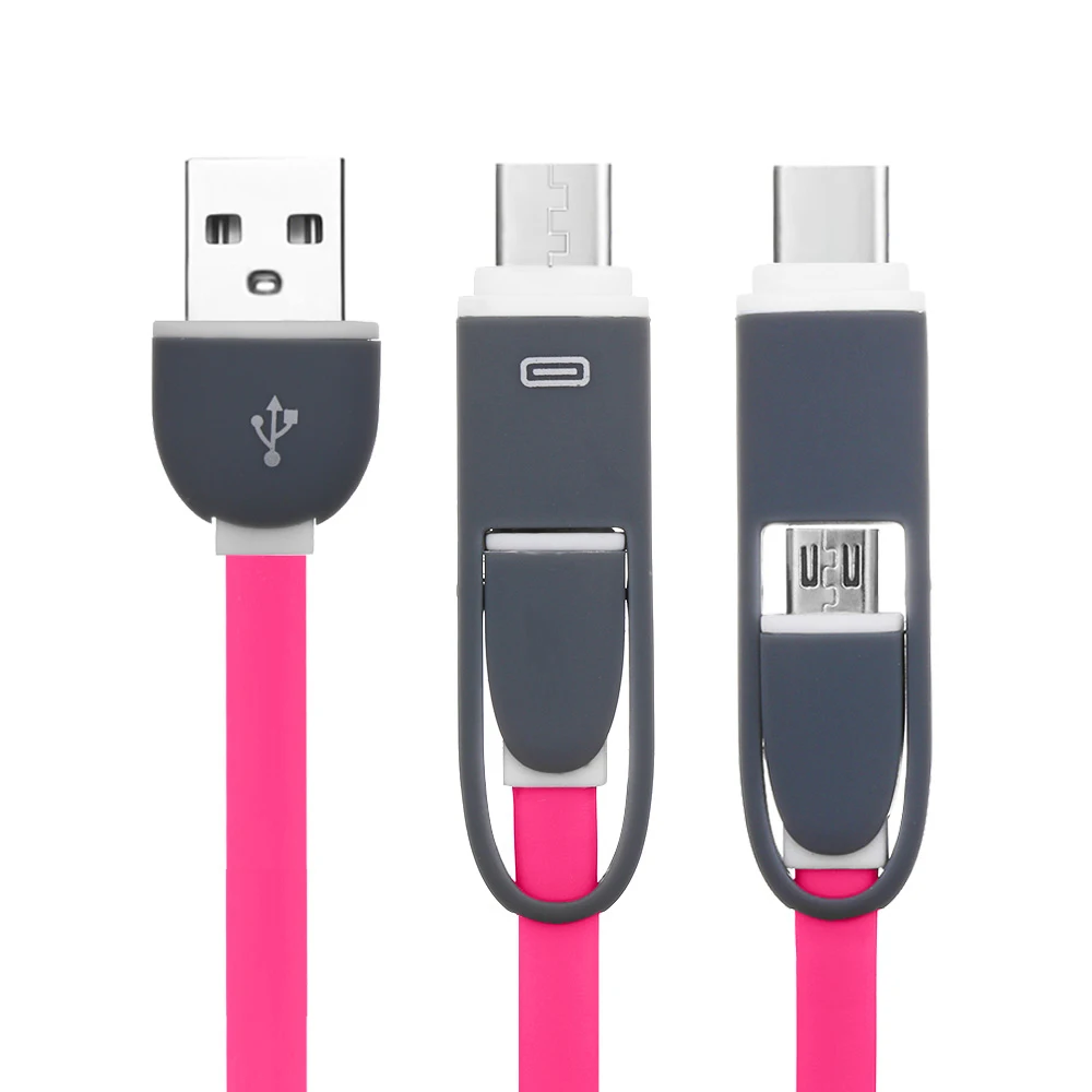 Горячая 2 в 1 зарядный шнур USB C адаптер цифровой 3 Type к Micro конвертер кабель для
