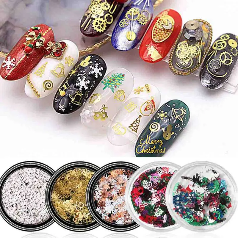 1 коробка Рождественская тема дизайн клейкий 3D стикер для ногтей художественное