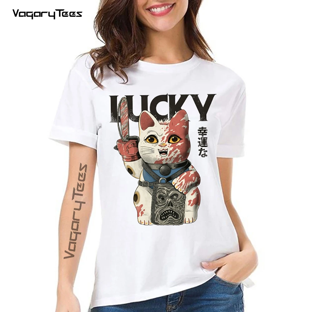 

Женская футболка с коротким рукавом, с изображением котенка