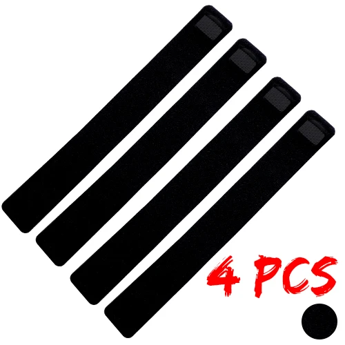 4pcs-Black Эластичный Бандаж для рыболовной удочки, аксессуары, многоразовая удочка для ловли карпа, направляющее кольцо, держатель, ремень, подтяжки - Цвет: 4pcs-Black