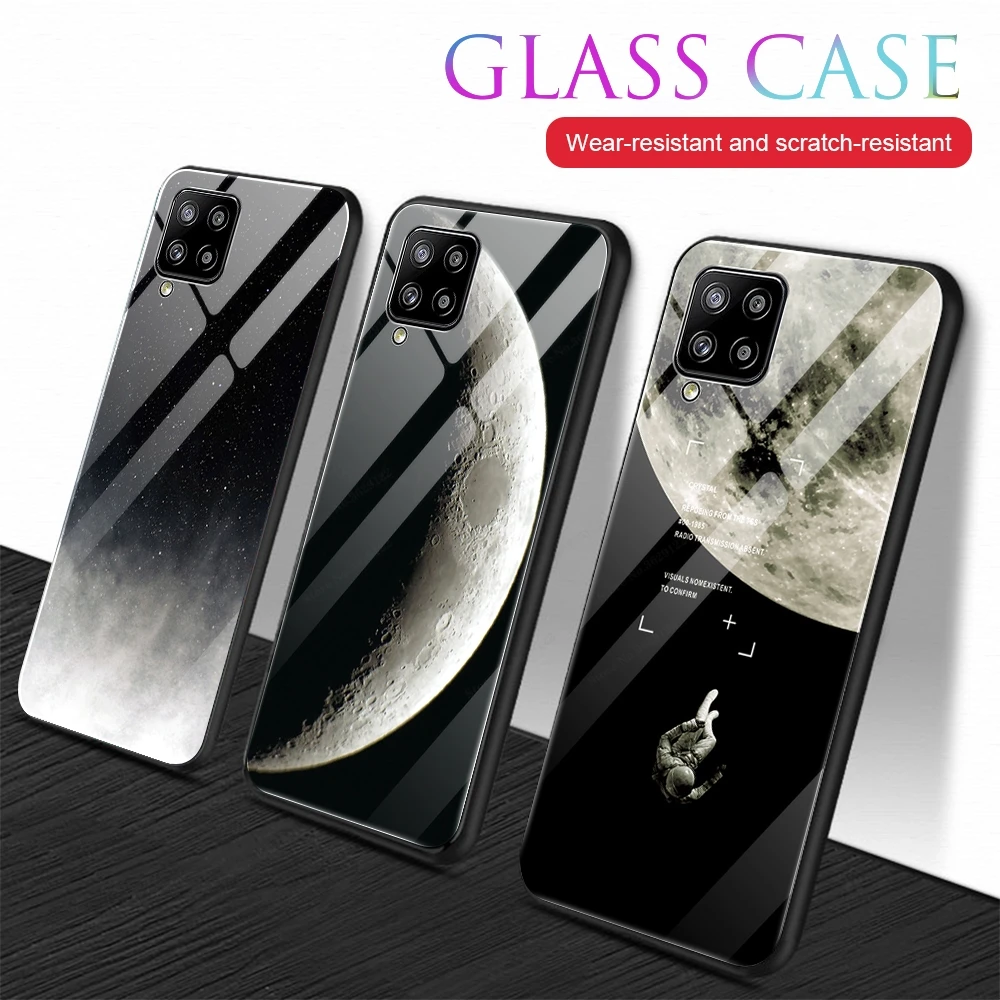 

For Samsung Galaxy A32 Case Tempered Glass Silicone Frame Hard Back Cover For Samsung Galaxy A12 Case For SAM A42 A52 A72 Cover
