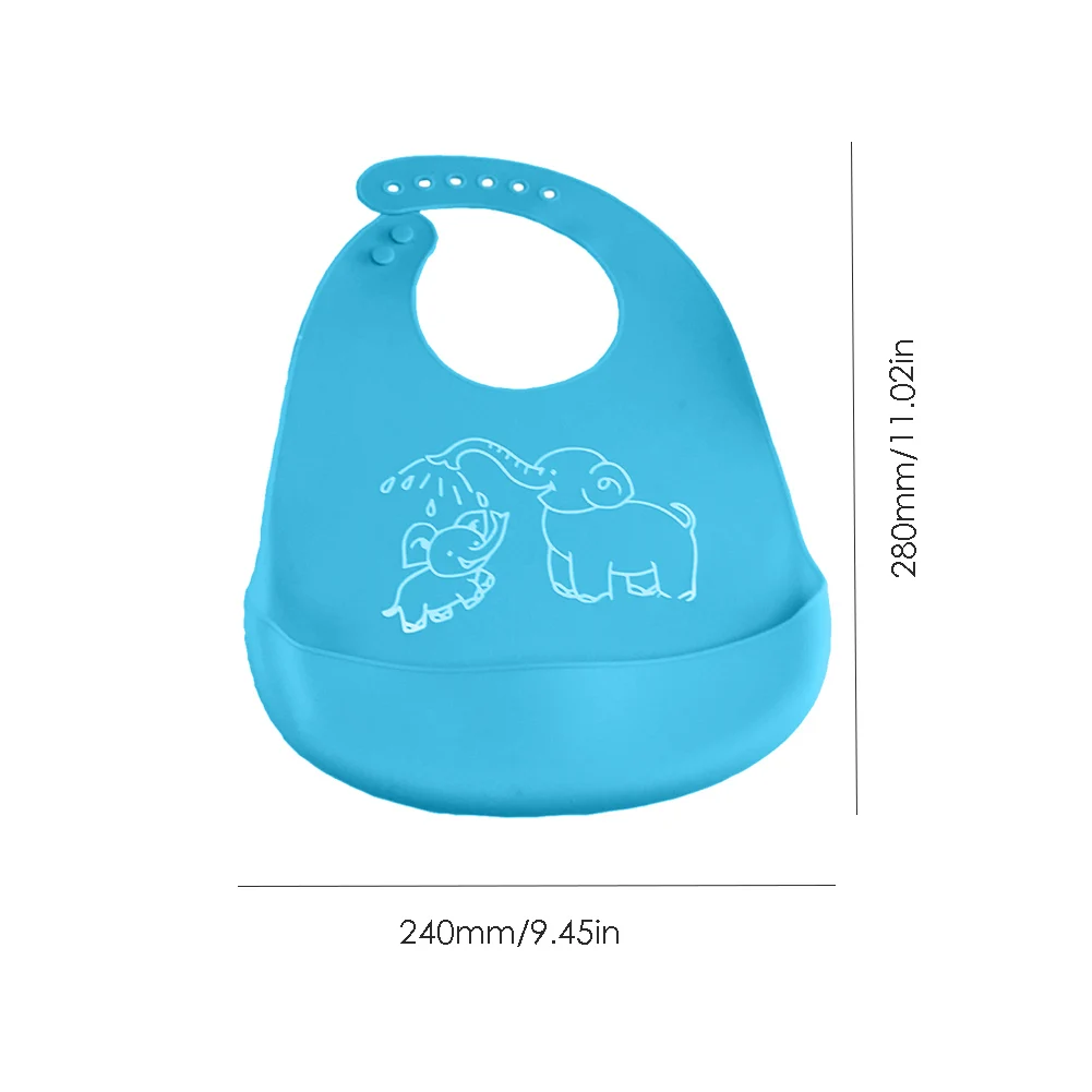 

Cute Cartoon Print Baby Bibs Waterproof Soft Silicone Baby Feeding Stuff Color Pattern Kids Girl Boy Adjustable Children Bib