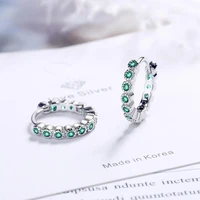kofsac fashion 925 sterling silver earrings jewelry lady exquisite zircon green white black earring women daily wear accessories