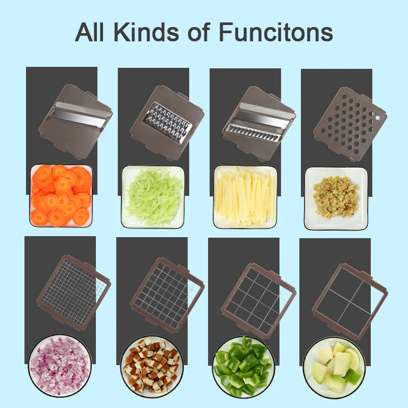 Кухонный Многофункциональный спиральный измельчитель 8 в 1 для овощей фруктов