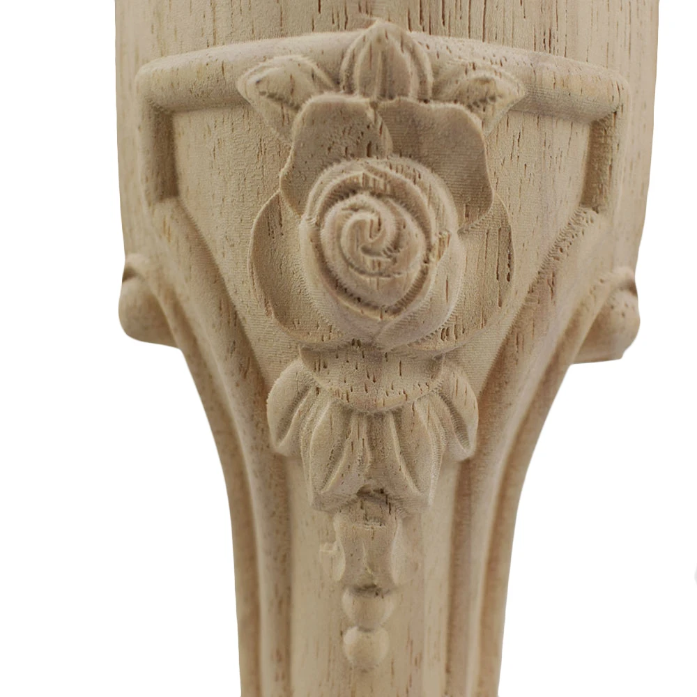 

Wooden Furniture Legs Solid Wood Flower Carving TV Cabinet Seat Sofa Unpainted Feet for Home Decor Furniture Legs