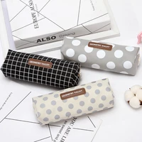 cute canvas pencil case high capacity pen bags letter pencil bags for girls gift kawaii school supplies korean stationery