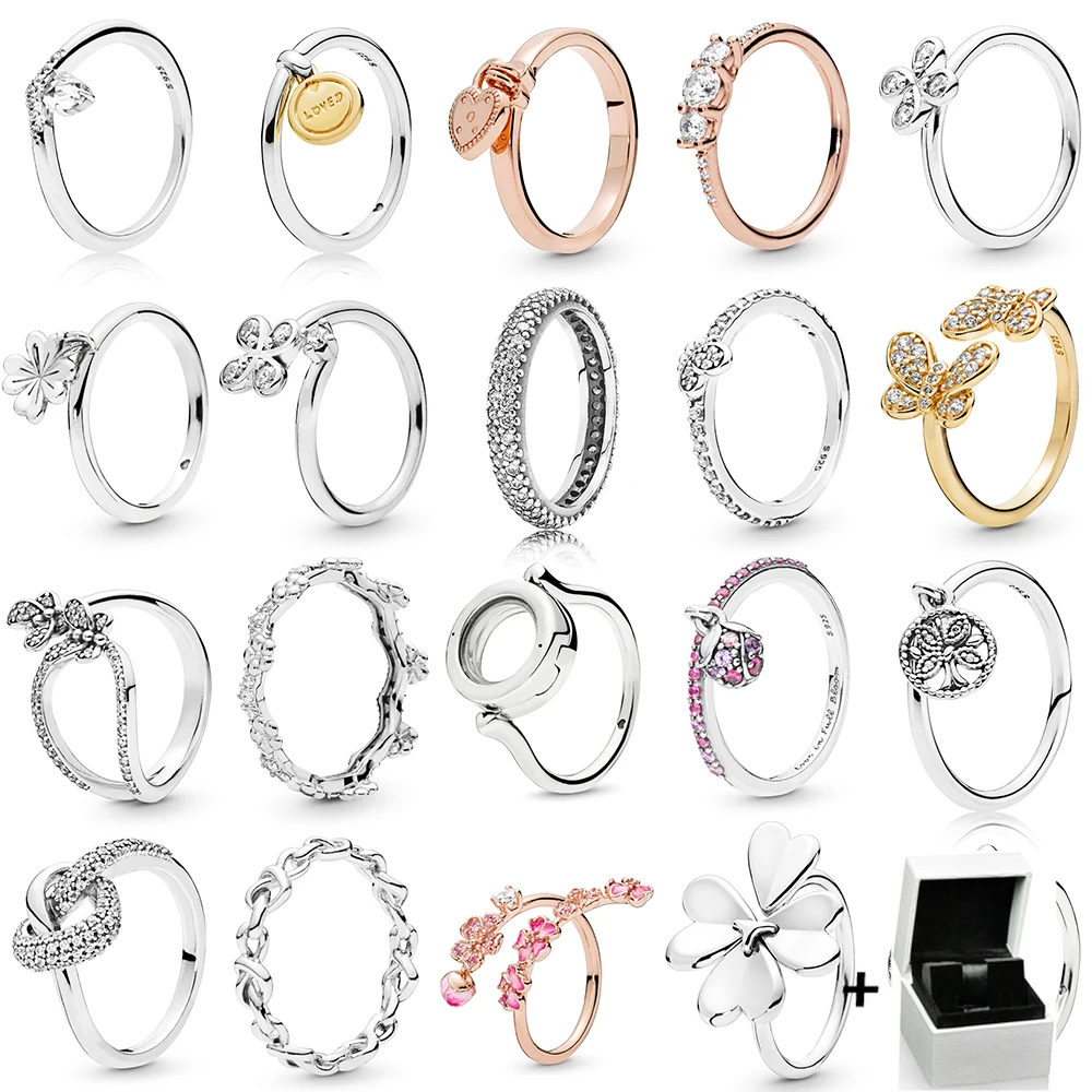 

Новинка 2019, 100%, оригинальное серебряное, розовое золото, подлинное плавающее кольцо с любовью для женщин в Европе, оригинальное с подарочной...