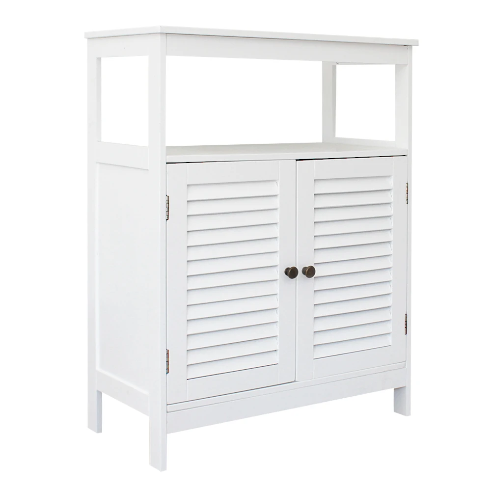 

100-Page 2-Door Cabinet for Bathroom Dining Porch High Quality MDF Plate Waterproof Moisture-Proof 60x30x80CM White[US-Stock]