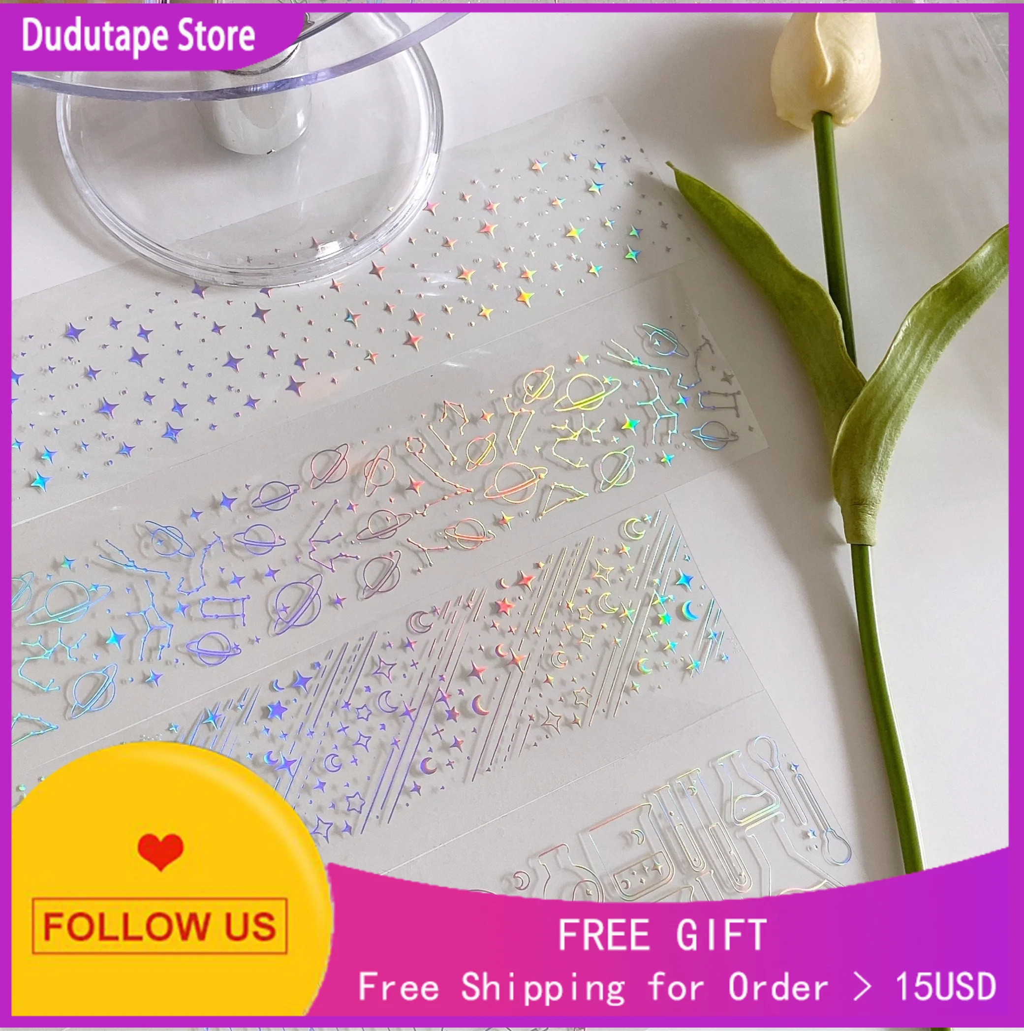 

1 петля яркая Xinghe star горячий лазер pet deer washi лента 100 см