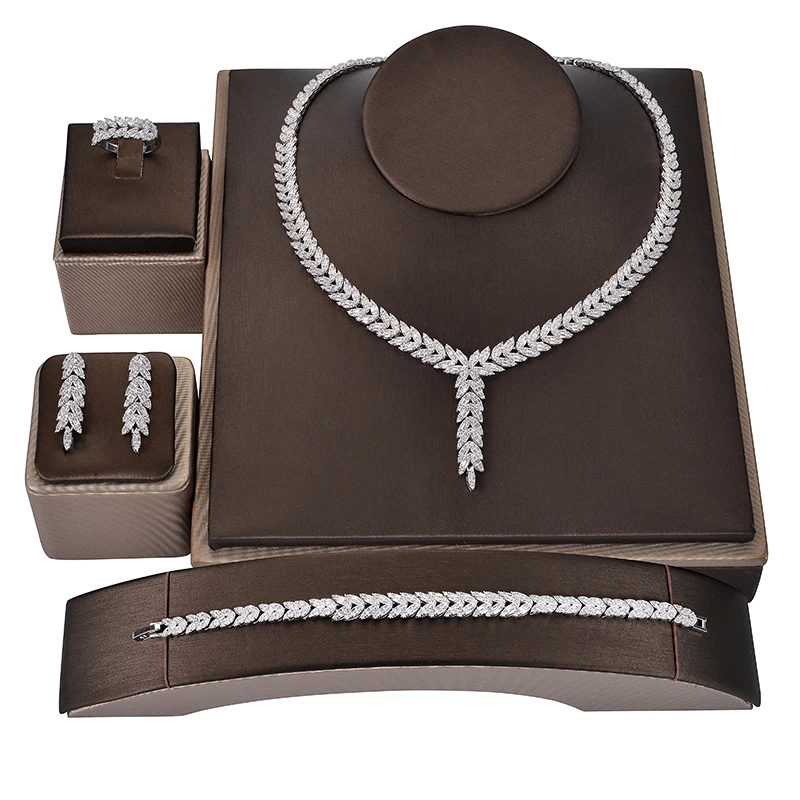 Ювелирные наборы HADIYANA простые формы листьев дизайн для женщин партии Элегантный