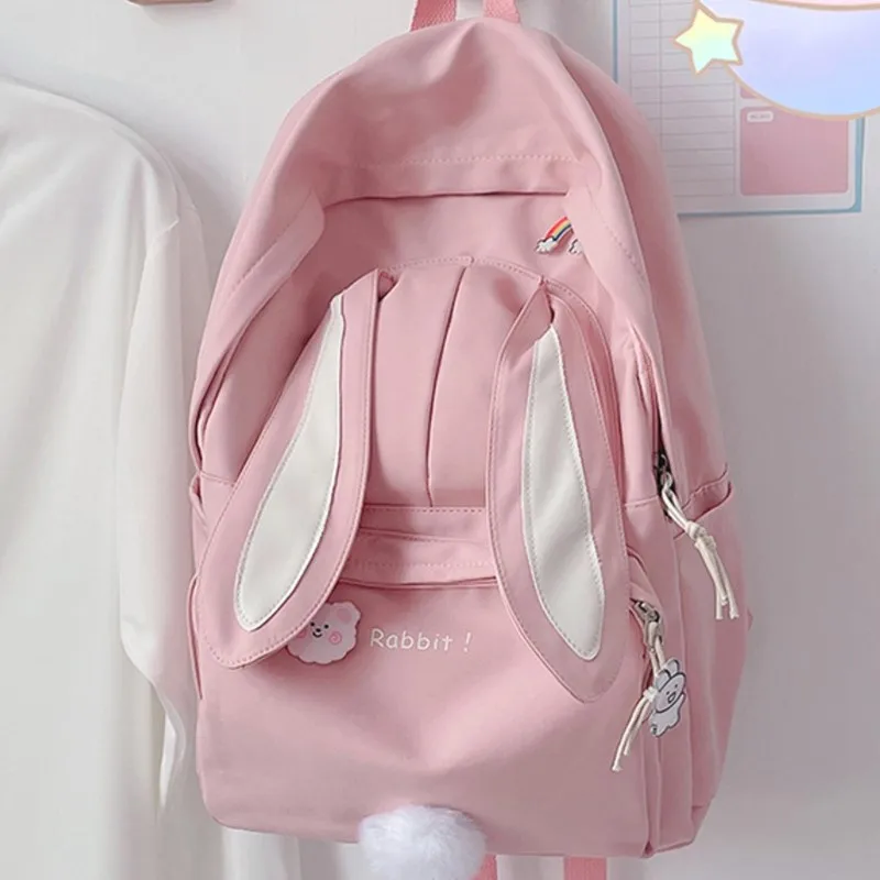 

Школьный ранец Jk Kawaii для девочек, вместительный японский Повседневный женский рюкзак в стиле Харадзюку с кроличьими ушками, милые сумки в с...