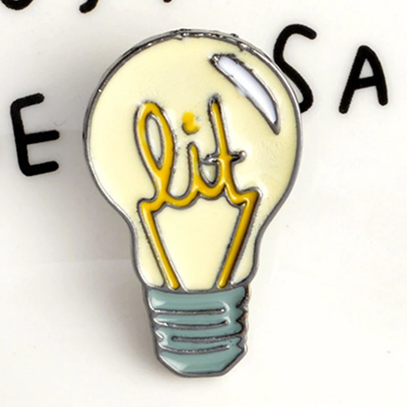 

Creative cute light bulb decoration pin personality badge alloy drop oil cartoon brooch pin collar pin buckle pin