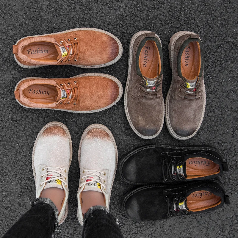 Обувь для работы Кожаная обувь Модная Уличная до щиколотки Мужские кроссовки