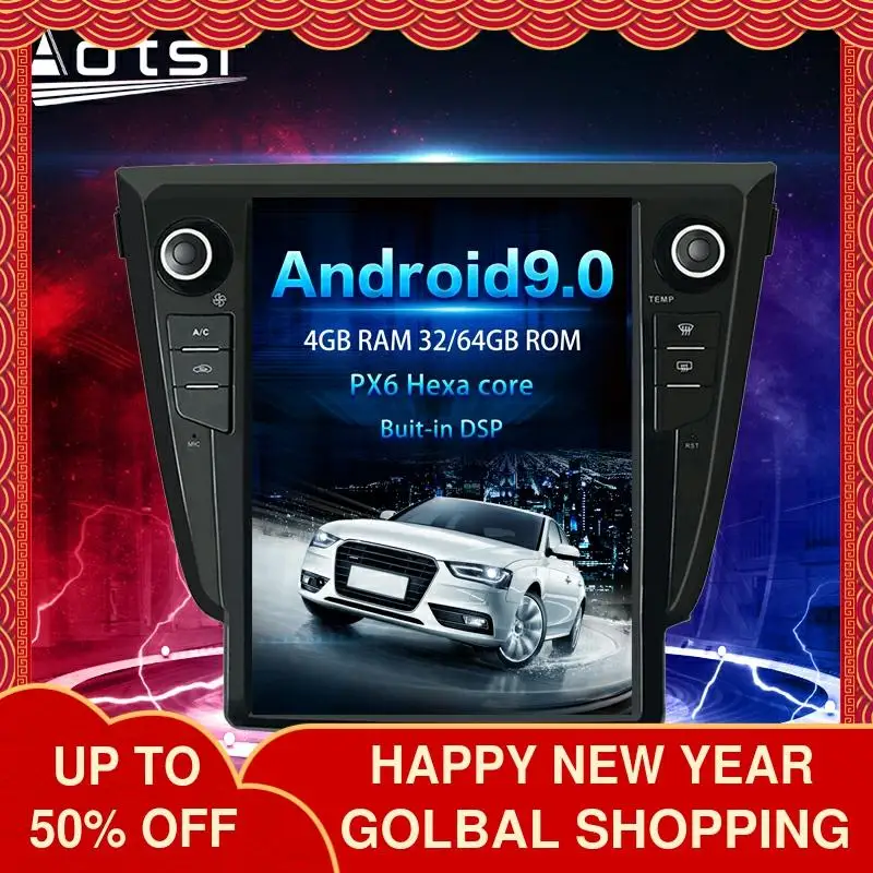 

12.1â€ PX6 Android 9 Tesla Style Vertical Screen GPS Navi Car Multimedia Radio Player For NISSAN X-TRAIL Qashqai Rogue 2013-2020
