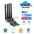 Двухдиапазонный 802.11ac 1750 Мбитс Bluetooth 4,0 Wi-Fi карта настольный Hackintosh Mac OS PCIe Wi-Fi адаптер Беспроводные 4 антенны