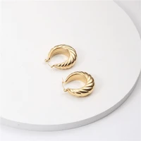 joolim jewelry pvd plated hollow chunky hoop earring stainless steel earring for women