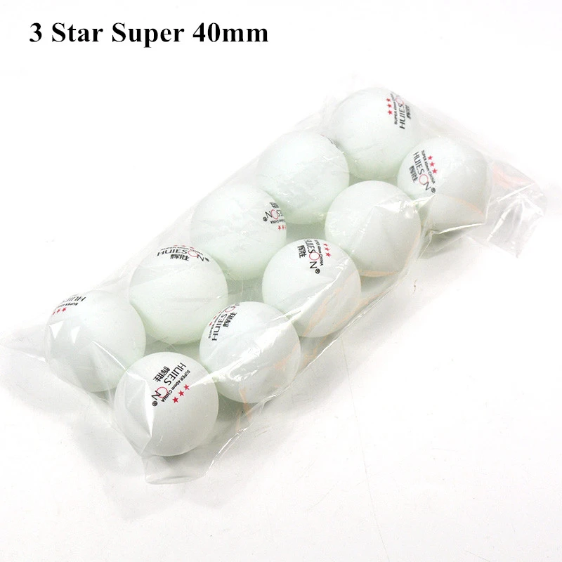 3 Star Super 40mm HUIESON 10 шт./пакет 3 звезды для настольного тенниса Ракетки Для шар 40 мм+ 2,9 г шарики для пинг-понга для соревнований, тренировочные мячи - Цвет: 3 Star Super 40mm