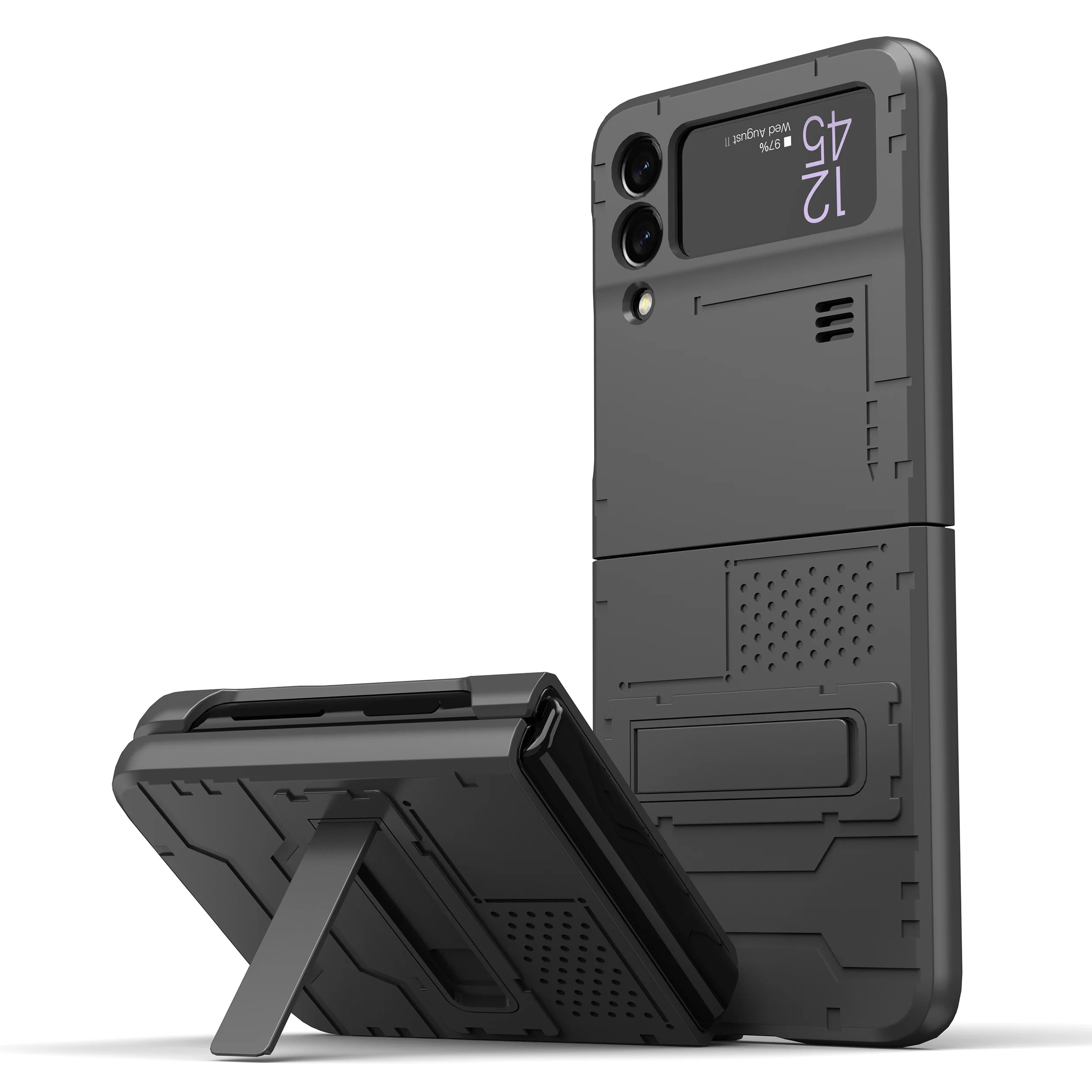 

Встроенный армированный чехол с подставкой для Samsung Galaxy Z Flip 3 5G Flip3, чехол для сотового телефона без отпечатков пальцев, защитный чехол