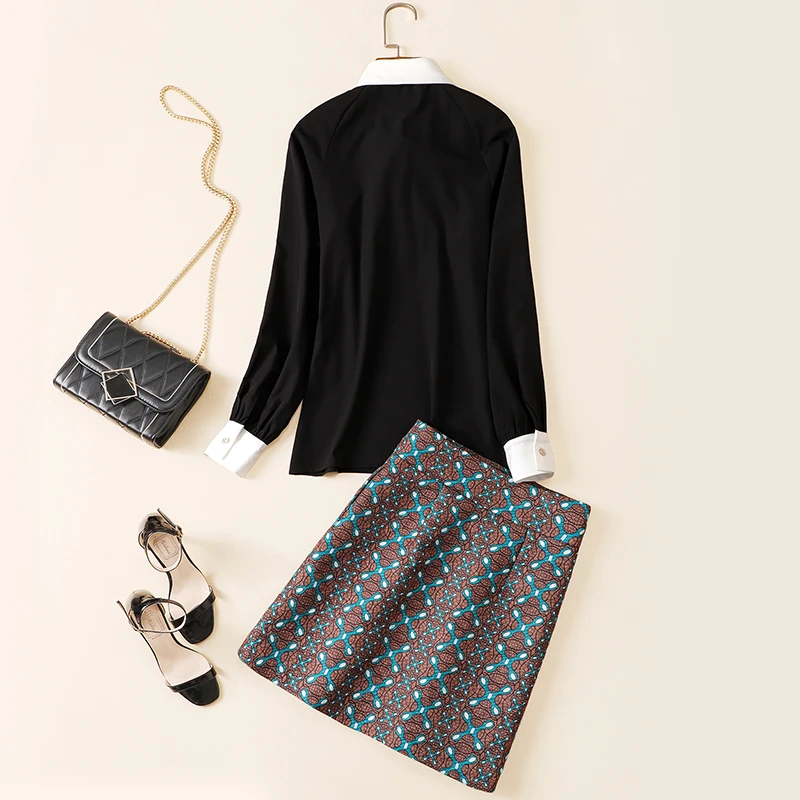 style suit women New s dress retro small man shows height and age reduction two piece set