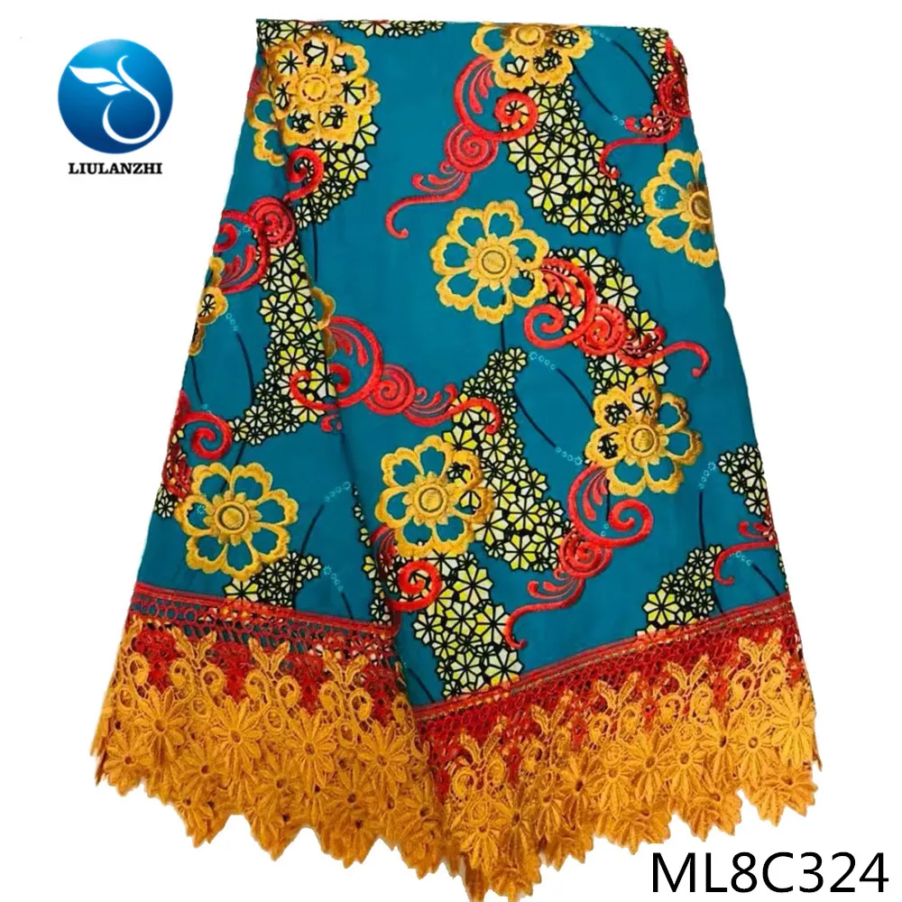 Красивый воск хлопок вышивка Анкара Африканский кружево 2020 шитье 6 ярдов гипюр