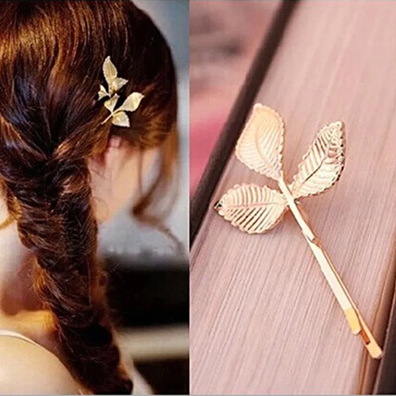 

BoYuTe (20 Pieces/Lot) 29*31MM Alloy Leaf Hair Pins Fashion Women Jewelry Accessories Wholesale