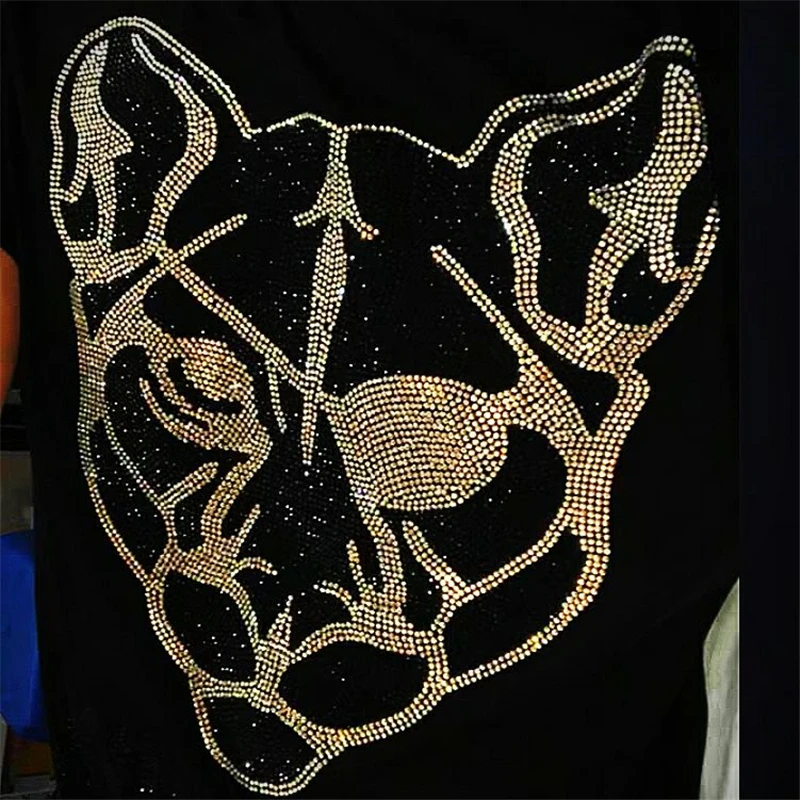 Original Custom Rhinestone Spring Men's T-Shirt Popular Long-Sleeved Business Personality Tops New Luxury Hot Diamond
