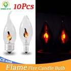Светодиодная лампа Edison Flicker Flame, Светодиодная свеча, 240 В переменного тока, в, ретро огненсветильник льник, винтажный декор, энергосберегающая лампа, 10 шт.
