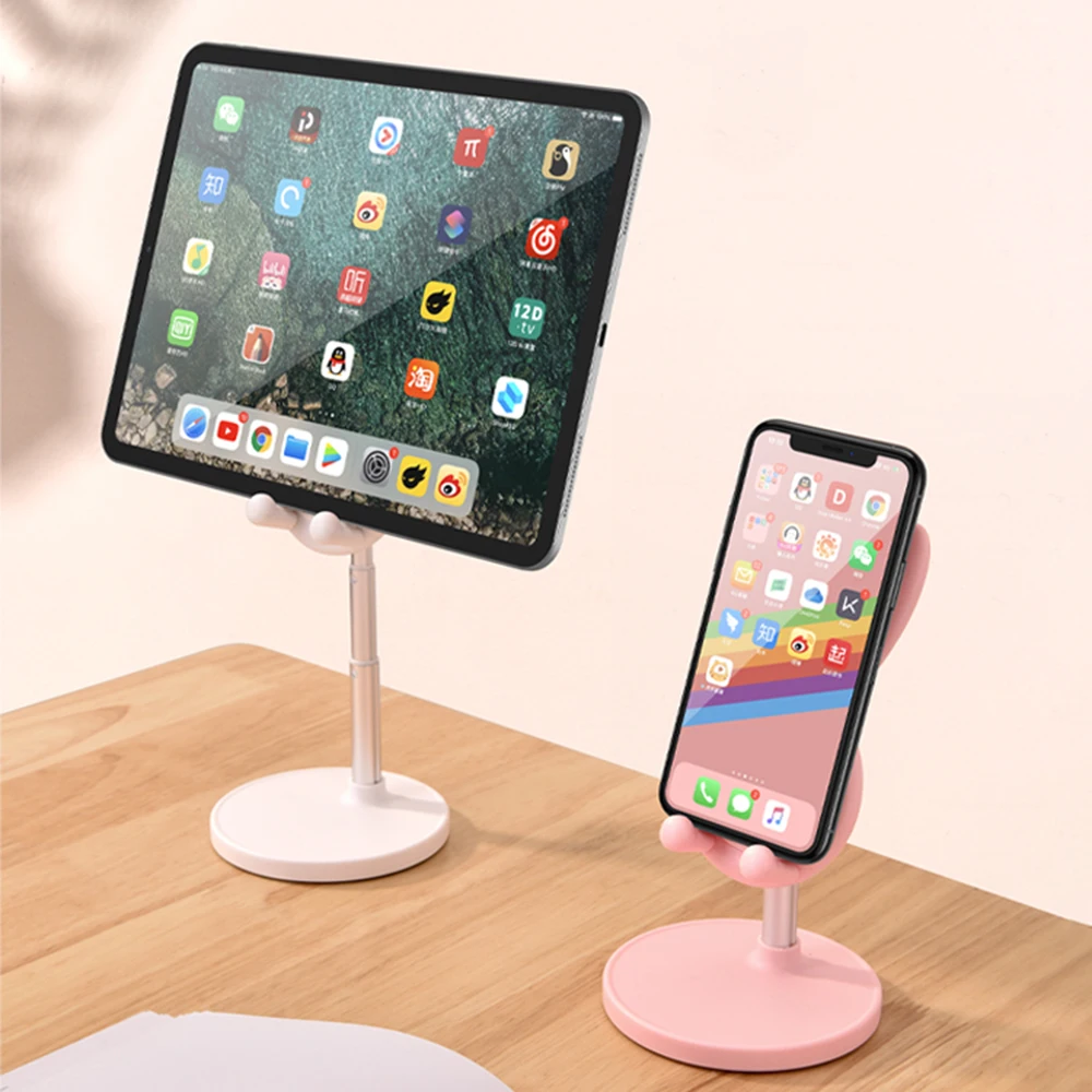 cute bunny sytle mobile phone holder stand adjustable desk portable phone stand for iphone ipad xiaomi tablet mobile support free global shipping
