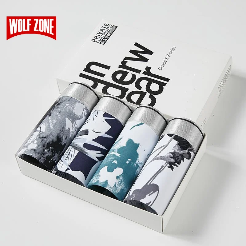 4 шт./комплект мужские трусы боксеры в китайском стиле модные из ледяного