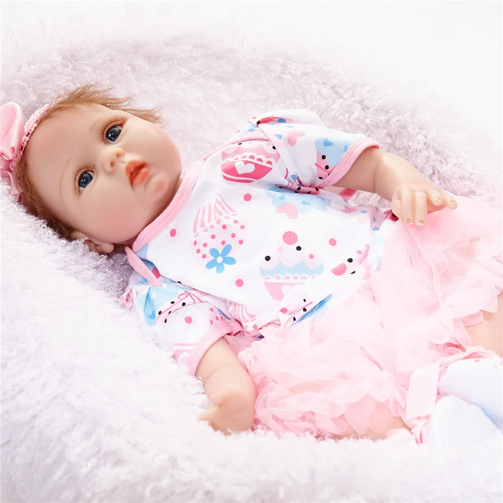 Кукла Реборн силиконовая Подарочная игрушка для девочек 22 дюйма кукла