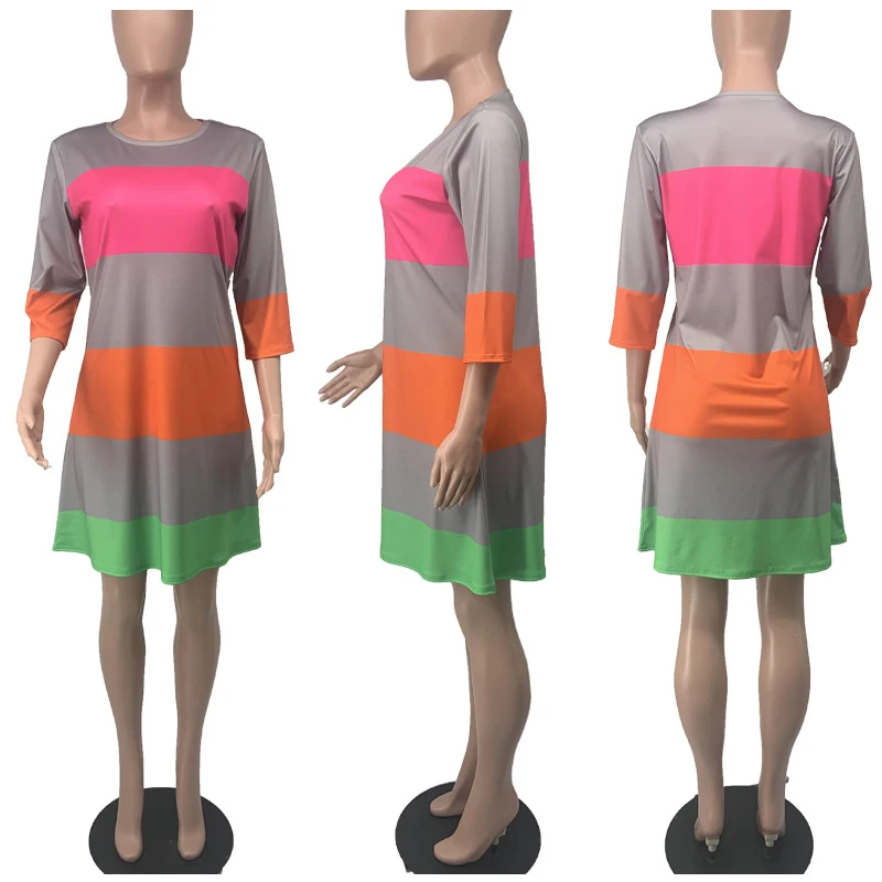 

African Dresses For Women Ladies Clothing South Africa Plus Size Maxi Dress Rainbow Stripe Print Dashiki Ankara Summer Dress
