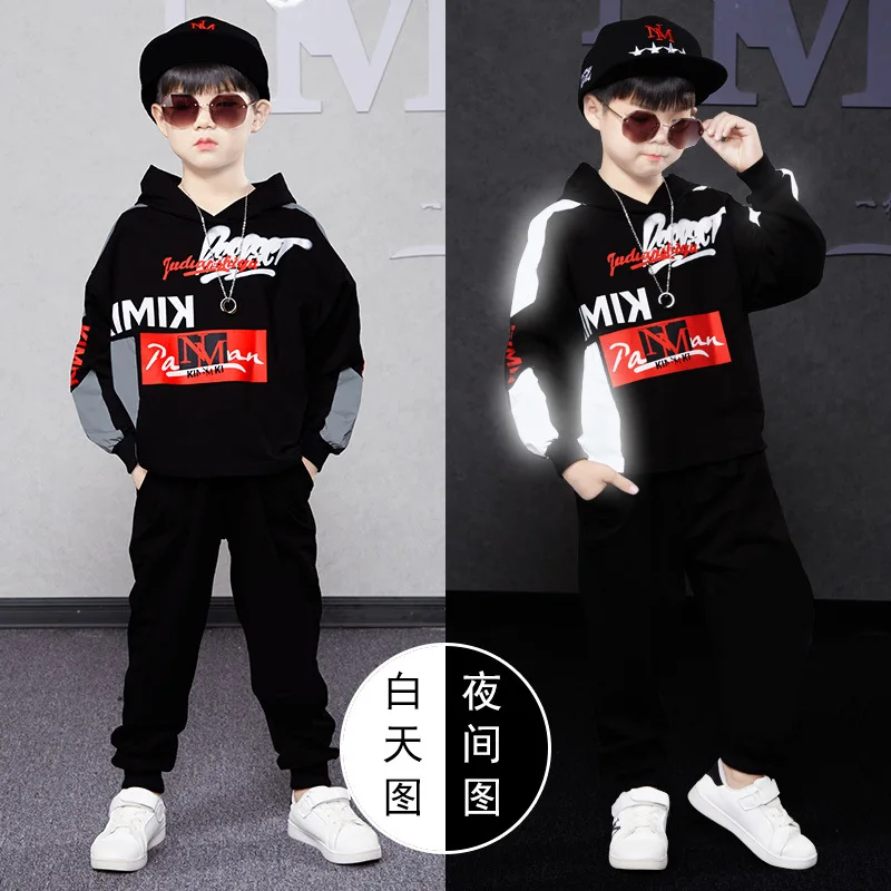 

Kids Sports Clothing Set Teenage Kids Casual Tracksuit Hoodie +Pants 8 9 10 11 12 14 Years Reflective Children Clothes Suits