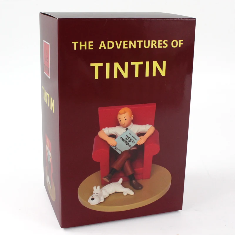 

11cm The Adventures of Tintin With Red Sofa Snow Dog PVC Action Figure Decoration Toys Figurine