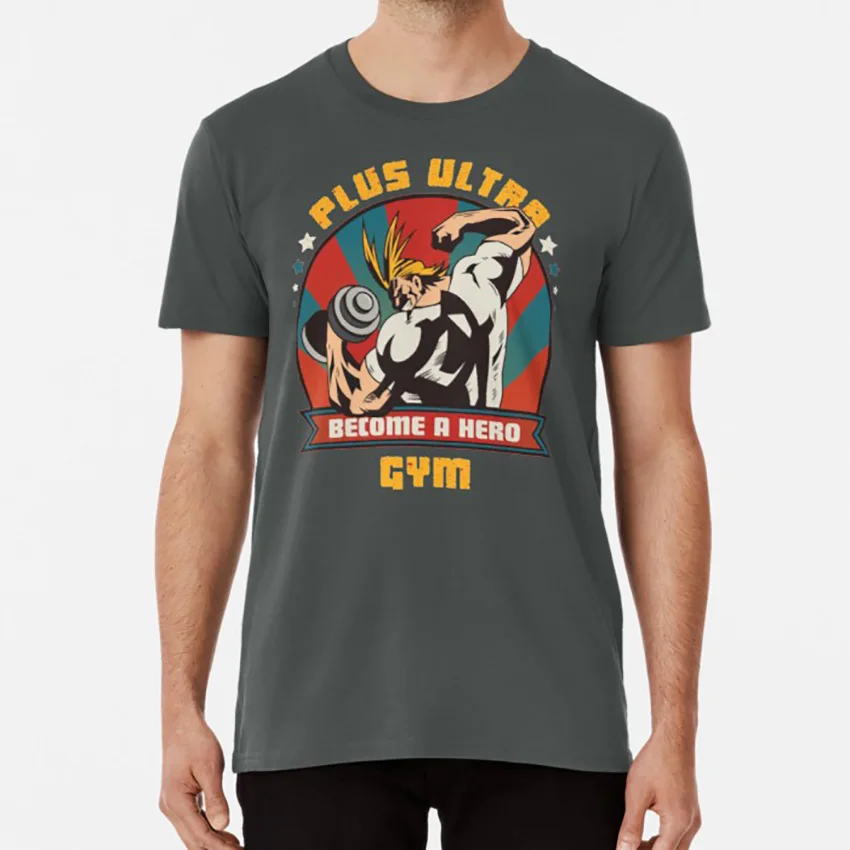 Темно-серый Футболка hero Academy Plus Ultra Gym all might boku no hero Academy bnha mha plus ultra oru maito Аниме Манга отрицательное пространство - Цвет: Темно-серый