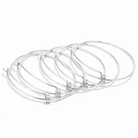 2pcs stainless steel adjustable wire charm bangle bracelet 5863mm for diy jewelry bracelets making findings