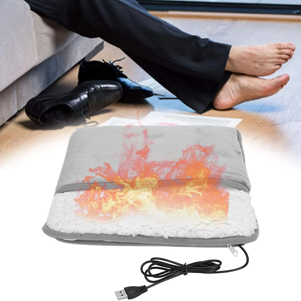 Winter USB Foot Warmer Built-in Heater Fast Heating Safe Start Warm Cover Feet Pad Massager Washable | Дом и сад