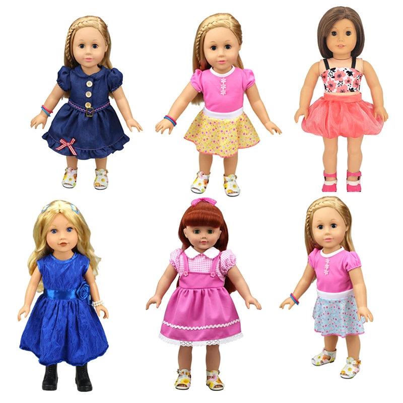 

Newest Doll Clothes Suitable For 18 Inch 43 CM Barbie Doll Clothing Accessories Fashion Series Dress Girl Toys For Girl Gift