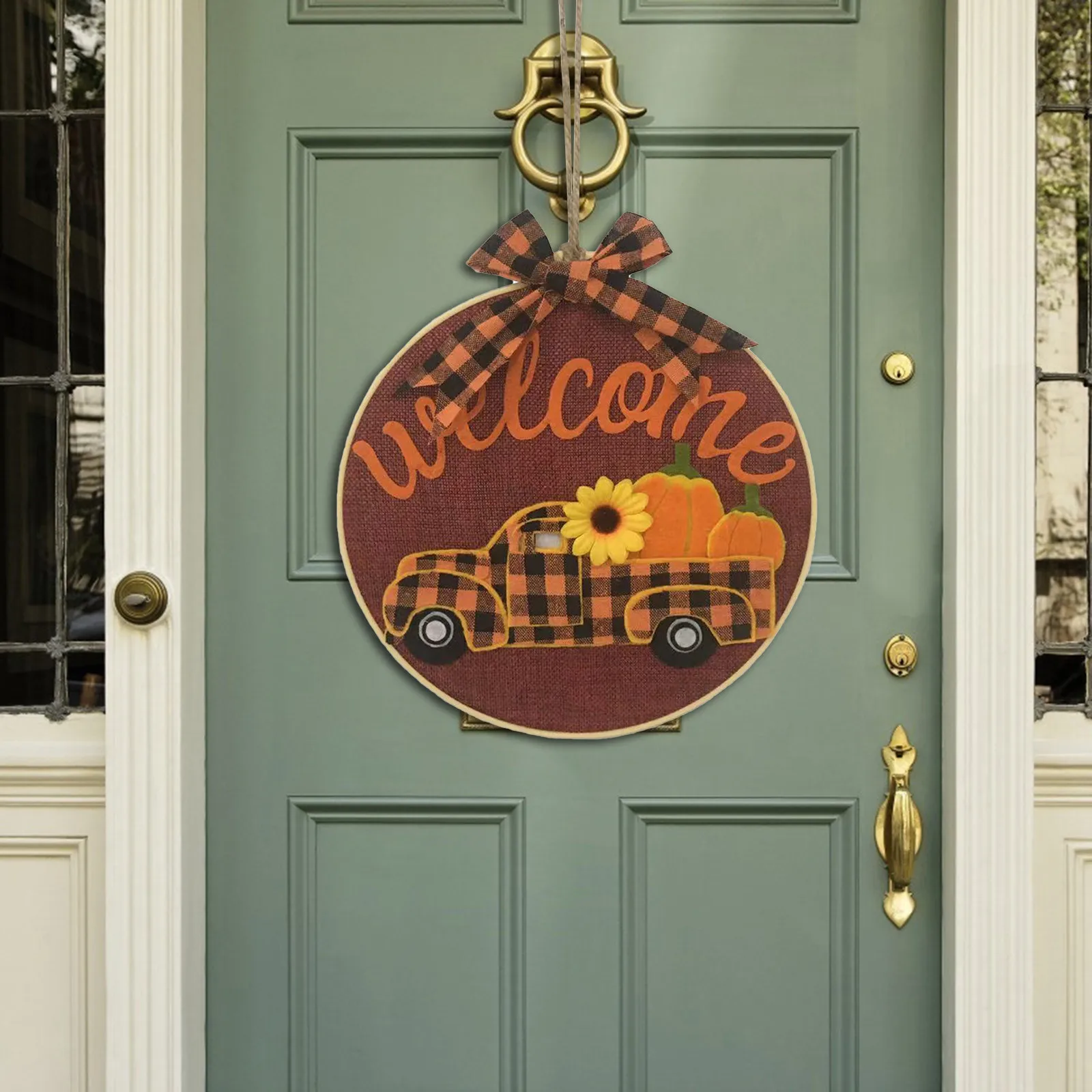 

Imitation Maple Leaf Wreath Rattan Wreath Decoration Festival Pendant decoracin de habitacin