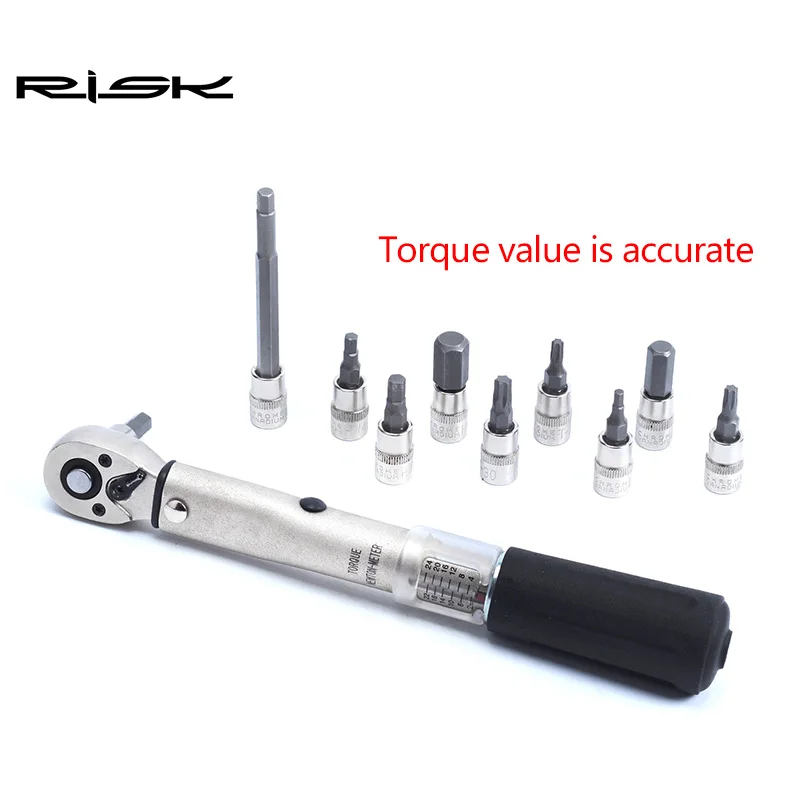 Risk 2-24NM Multifunction Steel Bicycle Torque Wrench Repair Tool Kits Adjustable Allen Key Bike Tools With Box | Спорт и