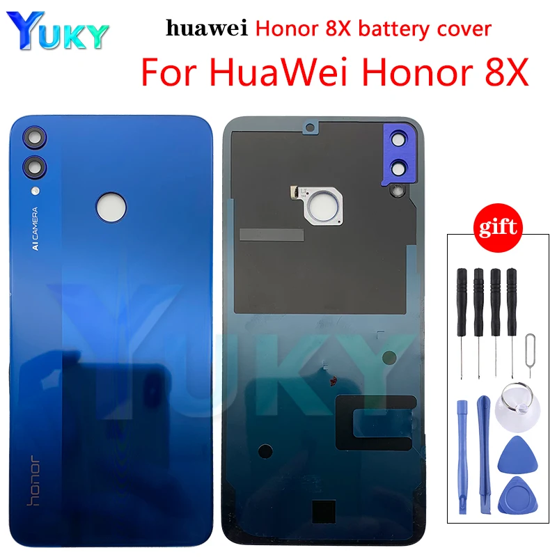 

Original Honor 8X Battery Cover Rear Glass Door Housing Case Back Panel For HUAWEI Honor 8X max Battery Cover + Sticker Adhesiv
